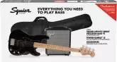 Squier - Affinity PJ Bass Pack w\/Rumble 15, Gig Bag - Black