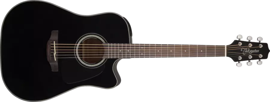 Dreadnought Acoustic/Electric Cutaway Guitar - Black Gloss