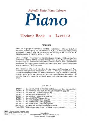Alfred\'s Basic Piano Library: Technic Book 1A - Palmer/Manus/Lethco - Piano - Book