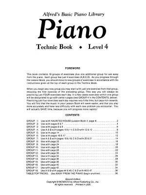 Alfred\'s Basic Piano Library: Technic Book 4 - Palmer/Manus/Lethco - Piano - Book