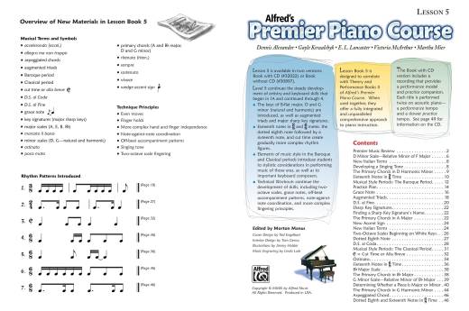 Premier Piano Course, Lesson 5 - Piano - Book/CD