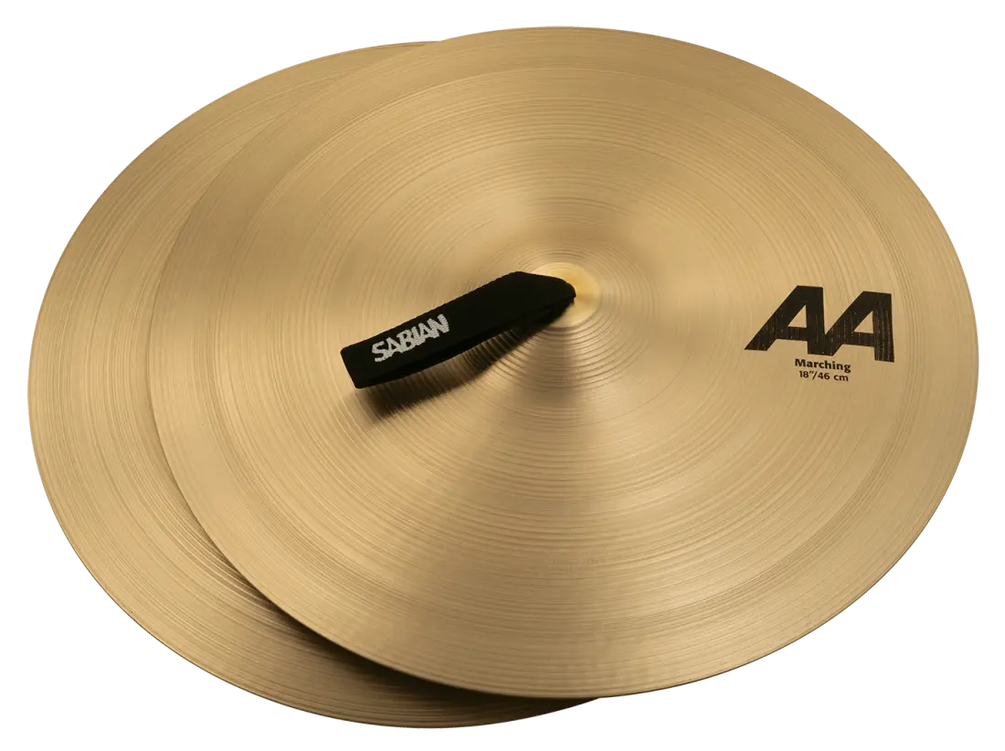 AA Marching Band Medium-Heavy Cymbals with Straps - 18\'\' (Pair)