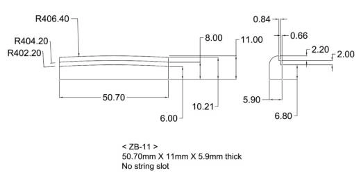 Zero Glide Unslotted Replacement Nut for 12-String Guitar