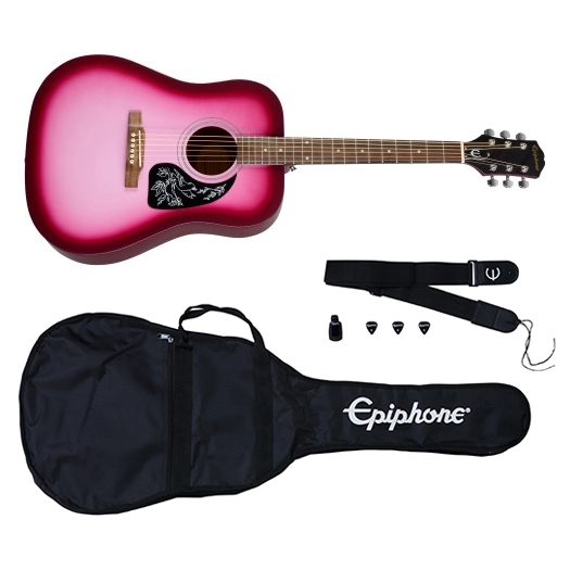 Starling Acoustic Guitar Starter Pack - Hot Pink