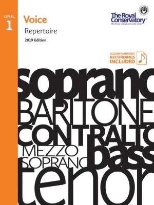 RCM Voice Repertoire Level 1, 2019 Edition - Voice - Book
