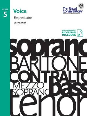 RCM Voice Repertoire Level 5, 2019 Edition - Voice - Book