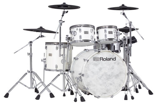 Roland - VAD706 V-Drums Acoustic Design Kit with DW Hardware Pack - Pearl White