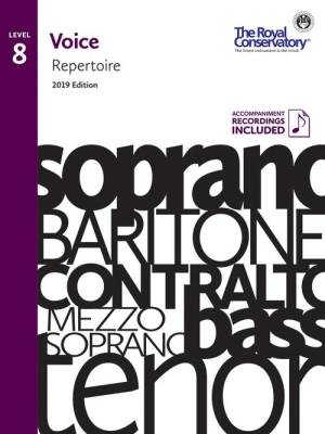 RCM Voice Repertoire Level 8, 2019 Edition - Voice - Book