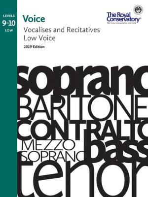 Frederick Harris Music Company - RCM Vocalises and Recitatives 9-10: Low Voice, 2019 Edition - Voice - Book
