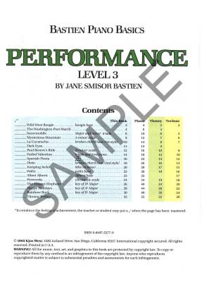 Bastien Piano Basics: Performance, Level 3 - Bastien - Piano - Book