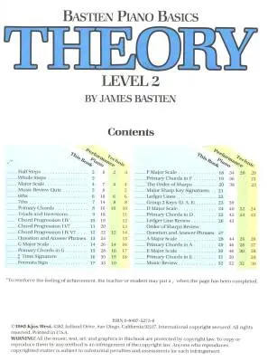 Bastien Piano Basics: Theory, Level 2 - Bastien - Piano - Book