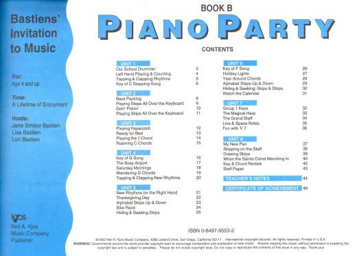 Bastiens\' Invitation to Music: Piano Party, Book B - Bastien - Piano - Book