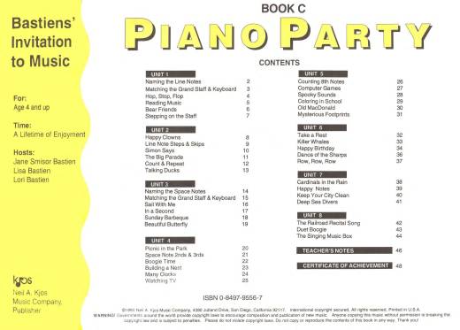 Bastiens\' Invitation to Music: Piano Party, Book C - Bastien - Piano - Book