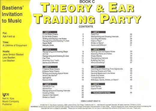 Bastiens\' Invitation to Music: Theory & Ear Training Party, Book C - Bastien - Piano - Book