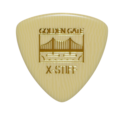 Golden Gate Picks - MP-101 Deluxe Flat Pick, Large Triangle, Extra Stiff - Ivoroid (12)