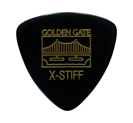 Golden Gate Picks - MP-103 Deluxe Flat Pick, Large Triangle, Extra Stiff - Black (12)