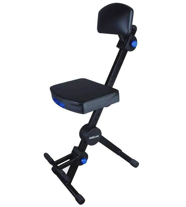 QuikLok Adjustable Musicians Stool W/Adjustable Footrest And Back Rest Long & McQuade