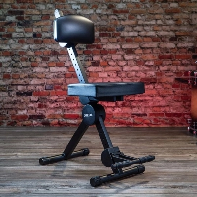 Adjustable Musicians Stool w/Adjustable Footrest and Back Rest