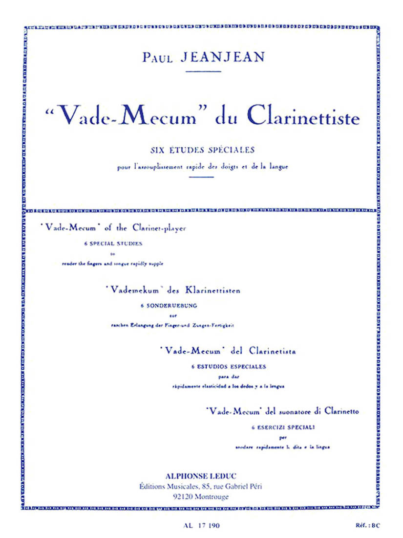 Vade-Mecum du Clarinettiste - Jeanjean - Clarinet - Book