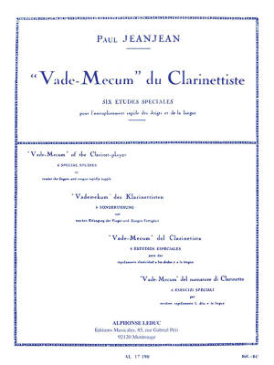 Alphonse Leduc - Vade-Mecum du Clarinettiste - Jeanjean - Clarinet - Book