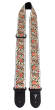 Perris Leathers Ltd - 2 Jacquard Guitar Strap with Leather Ends - White with Floral