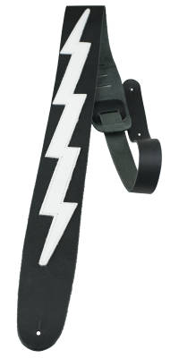 Perris Leathers Ltd - 2.5 Leather Lightning Bolt Guitar Strap - Black and White