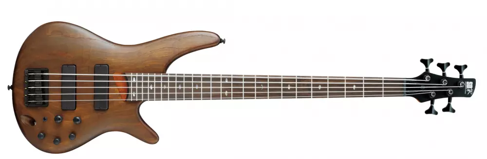 SR Series Ash Body 5 String Bass Guitar - Transparent Walnut