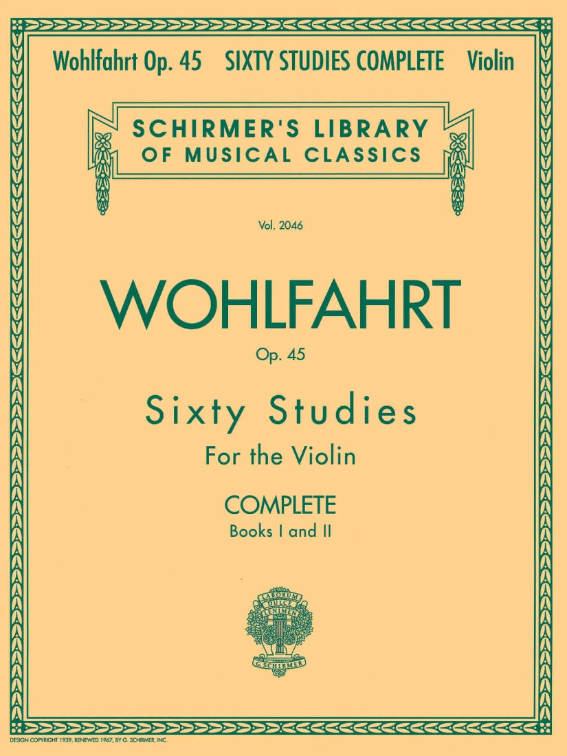 60 Studies, Op. 45 (Complete, Books I and II) - Wohlfahrt - Violin - Book