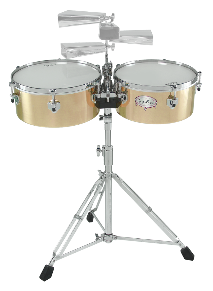 Alex Acuna Signature Brass Timbales (14\'\'/15\'\') with Stand