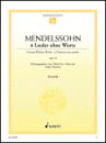 Schott - 6 Songs Without Words, Op.38 - Mendelssohn - Piano