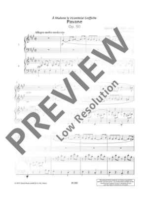 Pavane, Op.50 - Faure/Korn - Piano Duet (1 Piano, 4 Hands) - Sheet Music