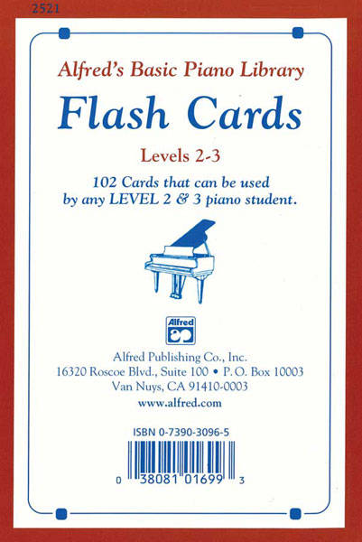 Alfred\'s Basic Piano Library: Flash Cards, Levels 2 & 3 - Palmer/Manus/Lethco - Piano - Flash Cards