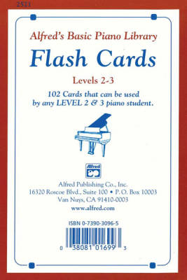 Alfred Publishing - Alfreds Basic Piano Library: Flash Cards, Levels 2 & 3 - Palmer/Manus/Lethco - Piano - Flash Cards
