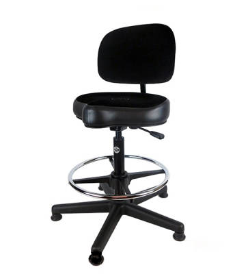 Roc N Soc - Lunar Series Original Gas Drum Throne with Backrest, Foot-Ring and Casters