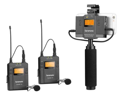 UwMic9 Wireless Lavalier Microphone System with Audio Mixer - Two Transmitters