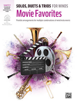 Alfred Publishing - Solos, Duets & Trios for Winds: Movie Favorites - Galliford - Trombone /Baritone B.C. /Bassoon /Tuba - Book/Media Online