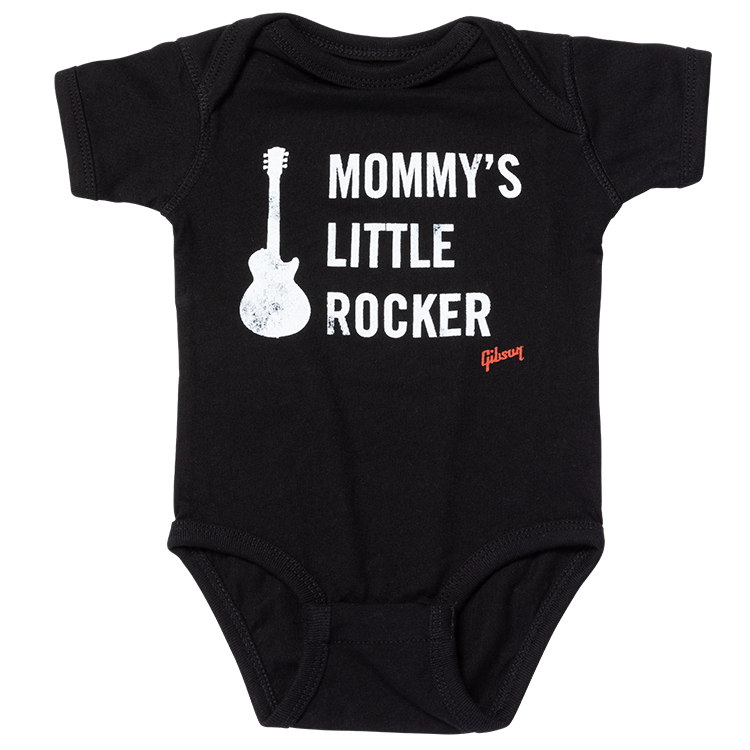 Mommy\'s Little Rocker Les Paul Onesie Black - 6/12 month