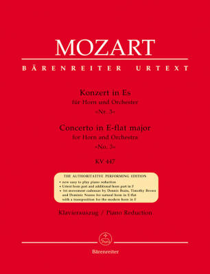 Baerenreiter Verlag - Concerto no. 3 in E-flat major K. 447 - Mozart - Horn/Piano Reduction - Sheet Music