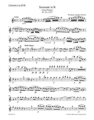 Serenade in Bb major KV 361 (370a) \'\'Gran Partita\'\' - Mozart - Woodwind Ensemble - Parts Set