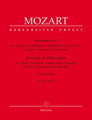 Baerenreiter Verlag - Serenade in Bb major KV 361 (370a) Gran Partita - Mozart - Woodwind Ensemble - Parts Set