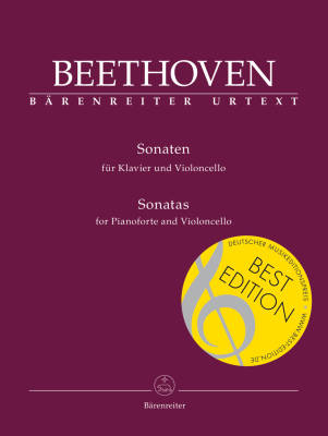 Baerenreiter Verlag - Sonatas for Piano and Violoncello - Beethoven/Del Mar - Cello/Piano - Book