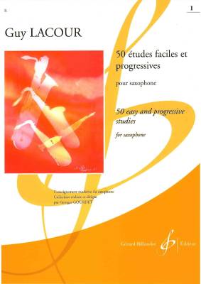 Gerard Billaudot - 50 tudes faciles et progressives, Volume 1 - Lacour - Saxophone - Livre
