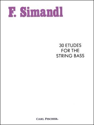 Carl Fischer - 30 Etudes for the String Bass - Simandl - Double Bass - Book