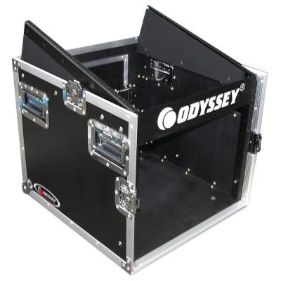 Odyssey - Flight Zone 10U Top Slanted / 8U Vertical Combo Rack with Wheels