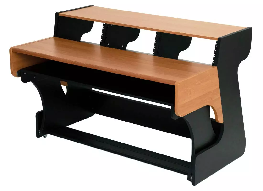 Poste de travail Miza 88 XL Flex - Cerisier et noir