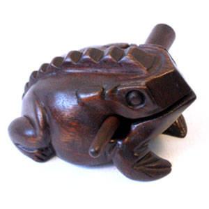Wooden Frog Guiro, Dark Stain - 3\'\'
