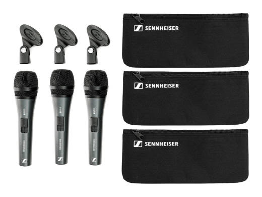 e835-S Evolution Handheld Dynamic Cardioid Microphone with On/Off Switch - 3-Pack