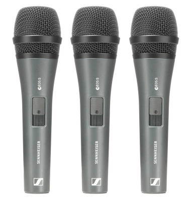 Sennheiser - e835-S Evolution Handheld Dynamic Cardioid Microphone with On/Off Switch - 3-Pack