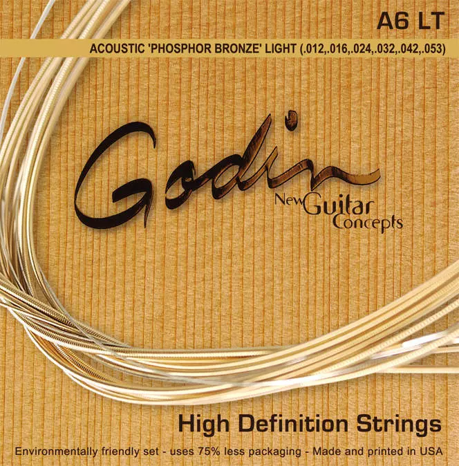 A6 - Phosphor Bronze Acoustic Guitar String Set - Light