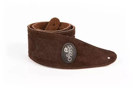 Guitar Strap - Brown Western Suede